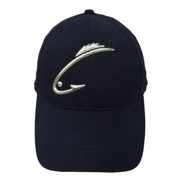 Fantasy Fishing Angler Hook Logo Strapback Cap Trucker Baseball Hat Blue Silver - Picture 1 of 13